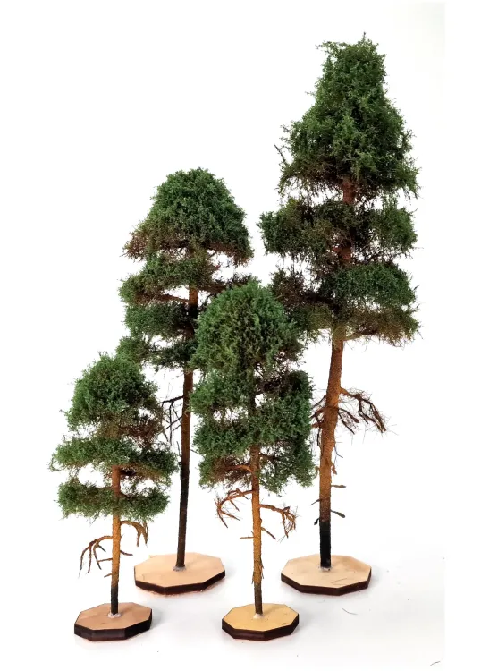Moose Creek Trees – 1.5 Inch Fir Pine Trees (10 Pack) For Model Scenery HO N Z Scale